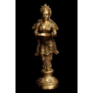 ラクシュミー Laxmi 灯心 オイルランプ ラクシュミ香立 約12cm インド
