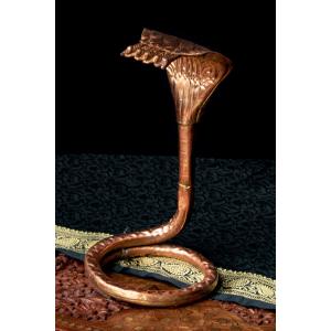 送料無料 ナーガ リンガ ヨニ シヴァ 聖なる蛇 銅製 18.5cm コブラ