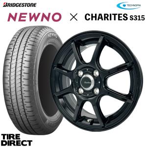 2024年製 日本製 NEWNO 155/65R14 75H ＆ ホイールセット CHARITES S315 14インチ×4.5J アルミホイール 4本セット ブリヂストン ニューノ 軽自動車 ブラック｜tire-direct