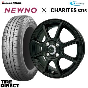 2024年製 日本製 NEWNO 155/65R14 75H ＆ ホイールセット CHARITES S315 14インチ×4.5J アルミホイール 4本セット ブリヂストン ニューノ 軽自動車 ブラック｜tire-direct