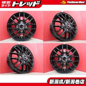 4本 軽バン 軽トラ ハイゼット エブリィ 中古 鉄ホイール 自家塗装 黒