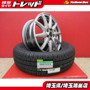 ZACK 15x6J+45 5H-100 中古4本＆DL ENASAVE EC204 195/65R15 新品4本セット 30〜50系 プリウス ウィッシュ カローラツーリング 等に 鴻巣