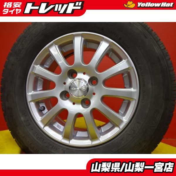 50系サクシードバン 165R13 6PR 中古夏タイヤアルミセット 13x5.0 +36 4H10...