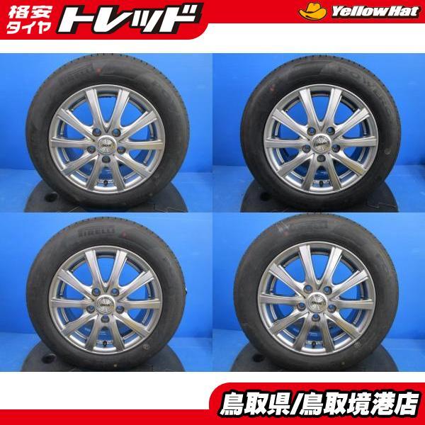 中古 アルミ DOS 15 6J +52 5H114.3 新品 夏タイヤ ピレリ 185/65R15...