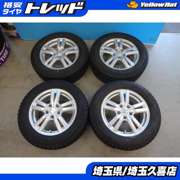 215/60R16 ダンロップ WM02 2021年製 中古アルミ 6.5J +53 5H114.3...