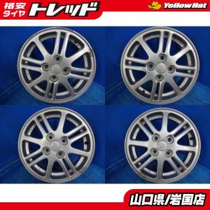 送料無料 中古 DAIHATSU ダイハツ 純正アルミホイール 4本 14-4.5J IS45 4H PCD100 ハブ径54mm スタッドレス用 車検用 純正戻し タント ミ
