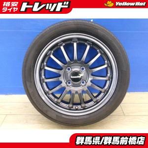 軽自動車 15インチ 新品 アルミ 4本 Human line HF-15 + 中古 夏タイヤ ヨコハマ 165/55R15 タント ワゴンR デイズ eK スペーシア 前橋
