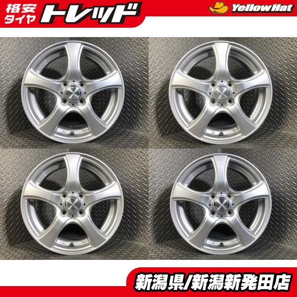 【中古4本セット】社外アルミホイール VIOLENTO  5.5J-15 +50 100 4H シル...