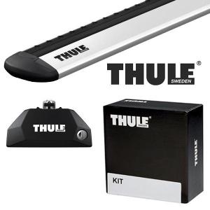 THULE ジープ コンパス ダイレクトルーフレール付 17〜 ルーフキャリア取付1台分セット TH7106+TH7112+THKIT6082｜tire1ban