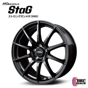 MID WHEELS StaG スタッグ 16インチ 6.5J インセット:48 5H114.3 ストロングガンメタ アルミホイール4本セット セレナ 27系 ヤリスクロス 15系 等に