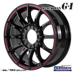 ホイール4本セット 5ZIGEN ゴジゲン BLACKMAN G・I ブラックマン ジーアイ 15インチ リム幅6.0J インセット+33 6穴 PCD139.7 グロスブラックレッドライン｜tireichiba