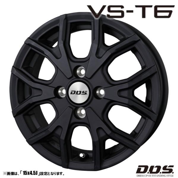 ホイール4本セット BADX バドックス D.O.S ディーオーエス VS-T6 14インチ リム幅...