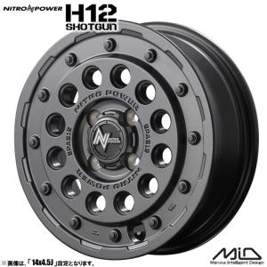 ホイール4本セット M.I.D マルカ NITRO POWER ナイトロパワー H12 SHOTGUN ショットガン 15インチ リム幅5.0J インセット+45 4穴 PCD100 バレルブラック｜タイヤ市場ショッピング