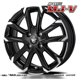 4本セット MONZA モンツァ JP-STYLE MJ-V エムジェイ ブイ 14インチ リム幅4.5J インセット+45 4穴 PCD100 ブラックメタリックポリッシュ ジャパン三陽｜tireichiba