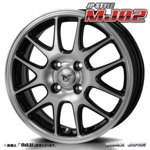 数量限定 4本セット MONZA モンツァ JP-STYLE MJ02 14インチ リム幅5.5J インセット+40 4穴 PCD100 ブラックメタリックポリッシュ ジャパン三陽｜tireichiba