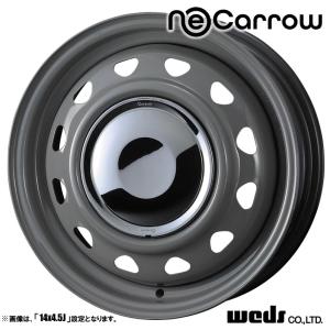 4本セット Weds ウェッズ NeoCarrow ネオキャロ 14インチ リム幅4.5J インセット+45 8穴 PCD 100 114.3 グレー/クロームキャップ 法人様宛て送料無料｜tireichiba