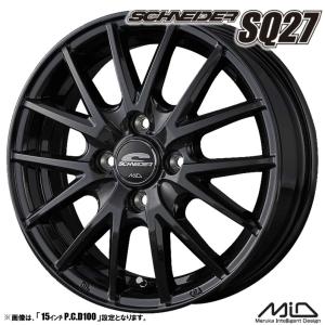 4本セット SCHNEIDER シュナイダー SQ27 15インチ リム幅4.5J インセット+45 4穴 PCD100 MID マルカサービス メタリックブラック