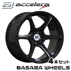 4本セット BASARA WHEELS 18×9.5J ET+15 5H114.3PCD ブラック バサラホイール アクセレラ｜tiremarket