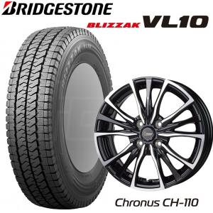 軽トラック・バン【スタッドレスセット】145/80R12 80/78N　ブリヂストン VL10 12X4.00B　4穴　PCD：100 Chronus CH-110 /クロノス CH-110｜tiremart24