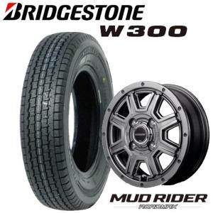 145/80R12 80/78N 軽トラック・バン用【アルミ付スタッドレスタイヤセット】ブリヂストン W300 12X4.00B　4穴　PCD：100 ROADMAX MUDRIDER｜tiremart24