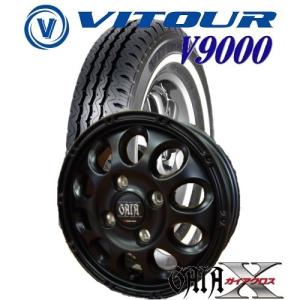 【ホワイトリボンタイヤ】軽トラック・軽バン用 5.00R12LT VITOUR V9000  12X4.00B　4穴　PCD：100　GAIA X/ガイアクロス｜tiremart24