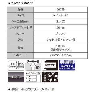 ブルロック ロック&ナットセット黒 0653B...の詳細画像1