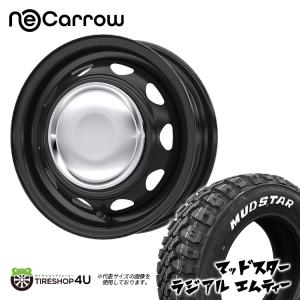 4本セット NeoCarrow 12x3.50B 12/100/110/114.3 +34 クローム MUDSTAR RADIAL M/T 145/80R12 80/78N ホワイトレター 軽トラ 軽バン｜tireshop4u-4