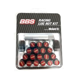 BBS 正規品 レーシングラグナット ブラック x レッド M12 P1.5 P1.25 マックガード社製 ホイールナット レーシングナット Racing Lug Nut(Red)｜tireshop4u