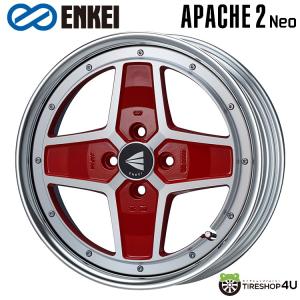 4本購入で送料無料 ENKEI Neo Classic APACHE2 Neo Lo Disk 16インチ 16x7.0J 4/100 +45 MR マシニングレッド 新品ホイール1本価格 【代引き不可】｜tireshop4u