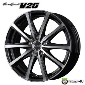 4本購入で送料無料 Eurospeed V25 16インチ 16x6.5J 5/114.3 +38 BP ブラックポリッシュ 新品ホイール1本価格 【代引き不可】｜tireshop4u