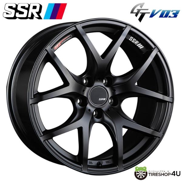 4本購入で送料無料 SSR GTV03 19インチ 19x8.5J 5/114.3 +38 FB フ...