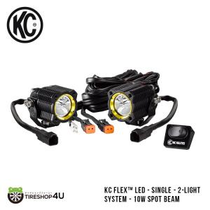 KC HiLiTES KC FLEX LED - Single - 2-Light System - 10W Spread Beam フレックス LED シングル 2ライトシステム 10W スプレッド｜tireshop4u