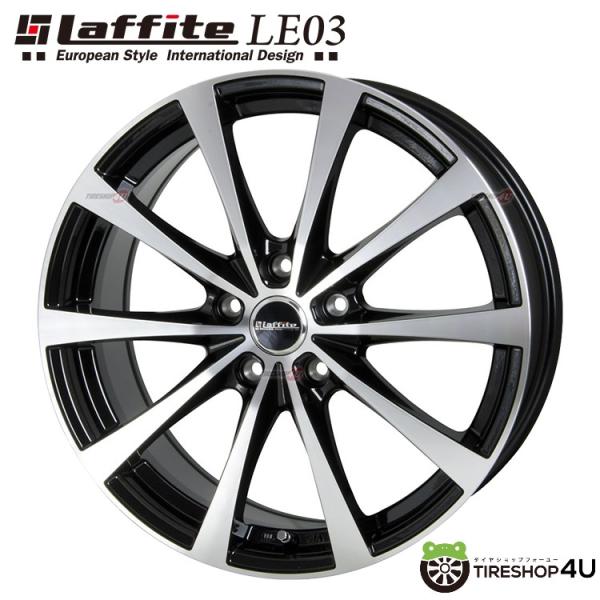 4本購入で送料無料 Laffite LE-03 17x7.0J 5/114.3 +55 BK/P ブ...