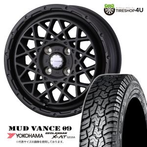 タイヤホイール4本セット MUD VANCE 09 14x4.5J 4/100 +45 FMB YOKOHAMA GEOLANDAR X-AT G016A 145R14C 85/83Q