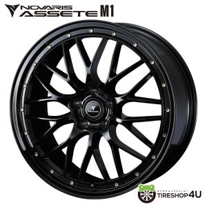 4本購入で送料無料 NOVARIS ASSETE M1 18x7.5J 5/114.3 +53 BLACK/GOLDピアス 新品ホイール1本価格 【代引き不可】｜tireshop4u