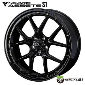 4本購入で送料無料 NOVARIS ASSETE S1 20x8.5J 5/114.3 +45 BLACK/GOLDピアス 新品ホイール1本価格 【代引き不可】｜tireshop4u