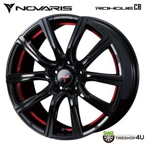 4本購入で送料無料 NOVARIS ROHGUE CB 17x6.5J 5/114.3 +53 PB/R ピアノブラック/レッドライン 新品ホイール1本価格 【代引き不可】｜tireshop4u