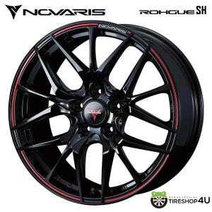 4本購入で送料無料 NOVARIS ROHGUE SH 17x6.5J 5/114.3 +53 PB/R ピアノブラック/レッドライン 新品ホイール1本価格 【代引き不可】｜tireshop4u