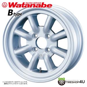 4本購入で送料無料 RS Watanabe EIGHT SPOKE TYPE B 14x5.0J 4/114.3 +8.5 ブラック (※ガンメタ) 新品ホイール1本価格 【代引き不可】｜tireshop4u