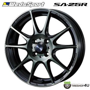 4本購入で送料無料 Weds Sport SA-25R SA25R 16インチ 16x6.5J 4/100 +38 WBC ウォースブラッククリアー 1本価格 【代引き不可】