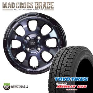 スタッドレスタイヤホイールセット MAD CROSS GRACE 14x4.5J 4/100 +45 BKC/BK 2023年製 TOYO GARIT GIZ 165/60R14 75Q 新品4本セット価格 軽自動車｜tireshop4u