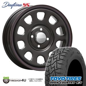 タイヤホイール4本セット DAYTONA SS 14x5.0J 4/100 +42 BLACK (red/blue line) TOYO OPEN COUNTRY R/T 155/65R14 75Q｜tireshop4u