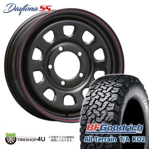 タイヤホイール4本セット DAYTONA SS 15x6.0J 5/139.7 +0 BLACK (red/blue line) BFgoodrich All-Terrain T/A KO2 235/75R15 104/101S LT RWL｜tireshop4u