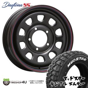 タイヤホイール4本セット DAYTONA SS 16x5.5J 5/139.7 +20 BLACK (red/blue line) MUDSTAR RADIAL M/T 215/70R16 100T WL｜tireshop4u