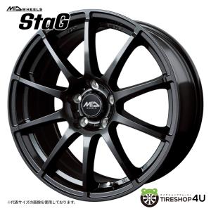 マルカサービス 4本購入で送料無料 MID WHEELS StaG 13x4.00B 4/100 +