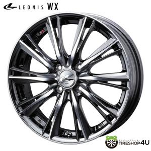 レオニスMVブラックメタルミラーカット15インチ1個ホイールのみ WEDS（ウェッズ） LEONIS WX 15x5.5J 4/100 +50 BKMC ブラックミラー
