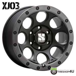 XTREME-J XJ03 16x8.0J 6/139.7 +18 FBK フラットブラックスモークフランジ 新品ホイール1本価格 【代引き不可】｜tireshop4u