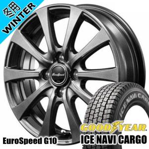 エブリィ ハイゼットグッドイヤー ICE NAVI CARGO 145R12 6PR LT規格 冬タイヤ EuroSpeed G10 3.50B 4穴 4/100 12インチ｜tireshop78