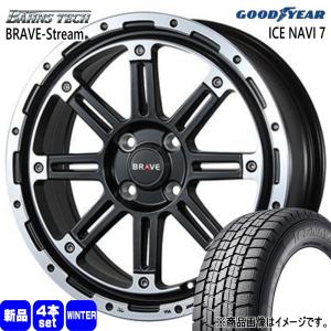 N BOX タント デイズ etc グッドイヤー ICE NAVI7 165/55R15 冬タイヤ BahnsTech BRAVE-Stream 5.0J 4穴 4/100 15インチ