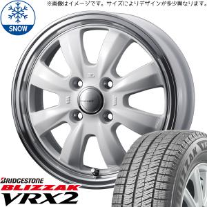 155/65R14 スタッドレスタイヤホイールセット ルークス etc (BRIDGESTONE VRX2 & Gyraft8S 4穴 100)｜tireshop